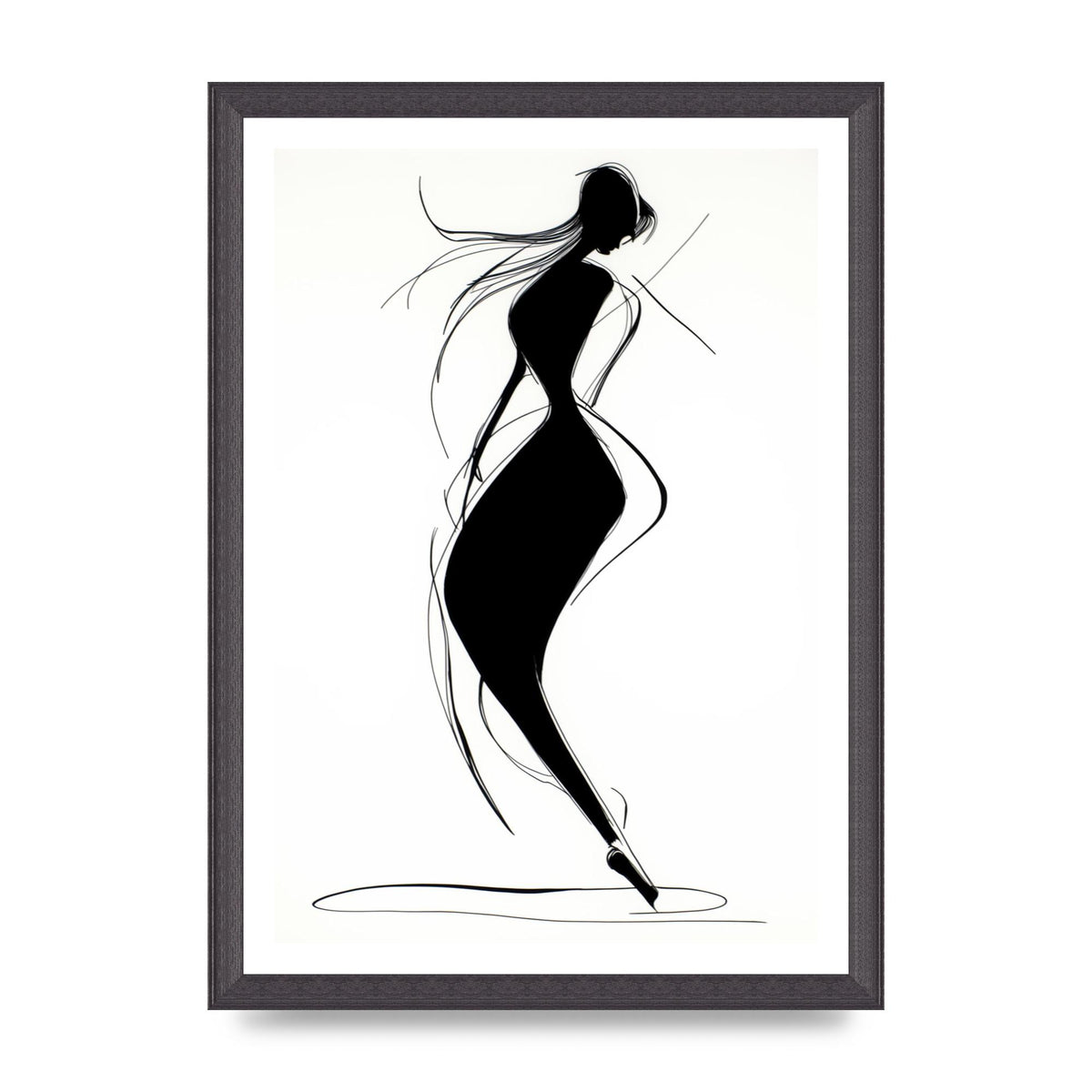 Womans Form in Minimalist Strokes