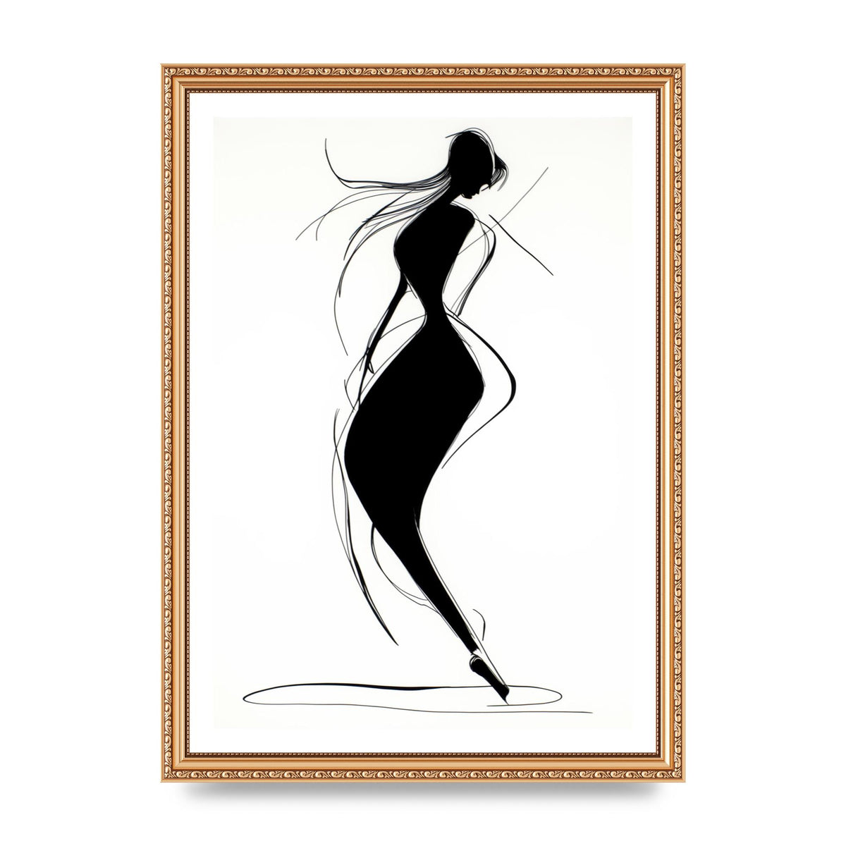 Womans Form in Minimalist Strokes