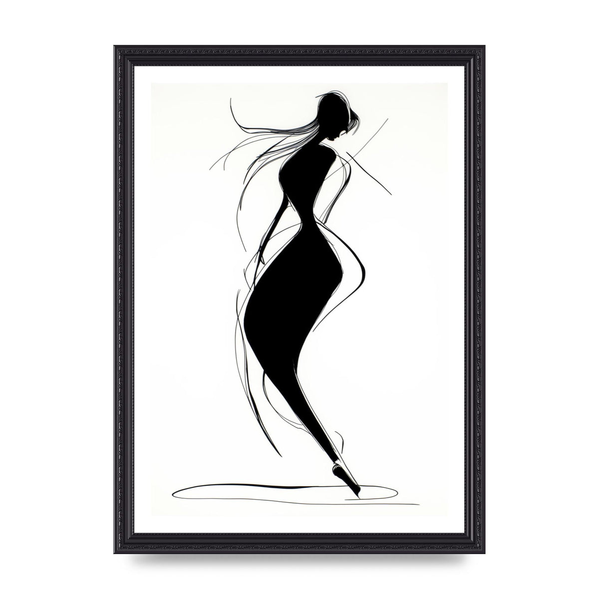 Womans Form in Minimalist Strokes