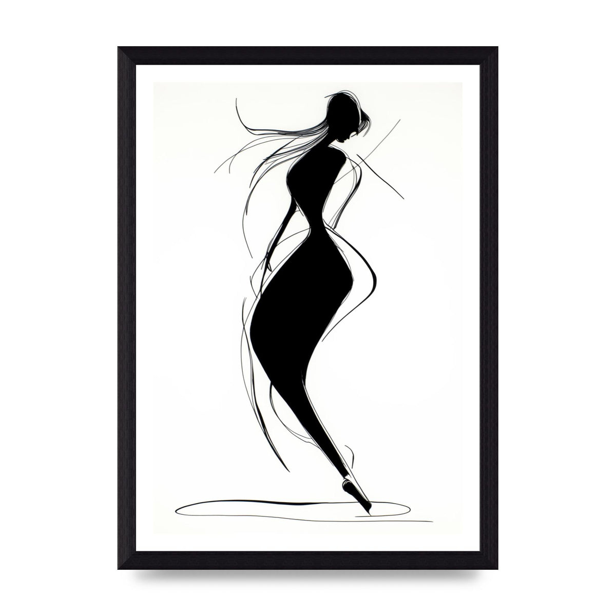 Womans Form in Minimalist Strokes