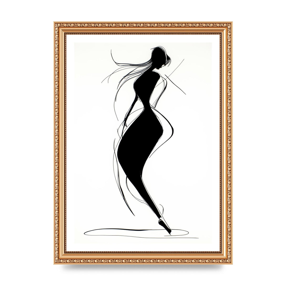 Womans Form in Minimalist Strokes