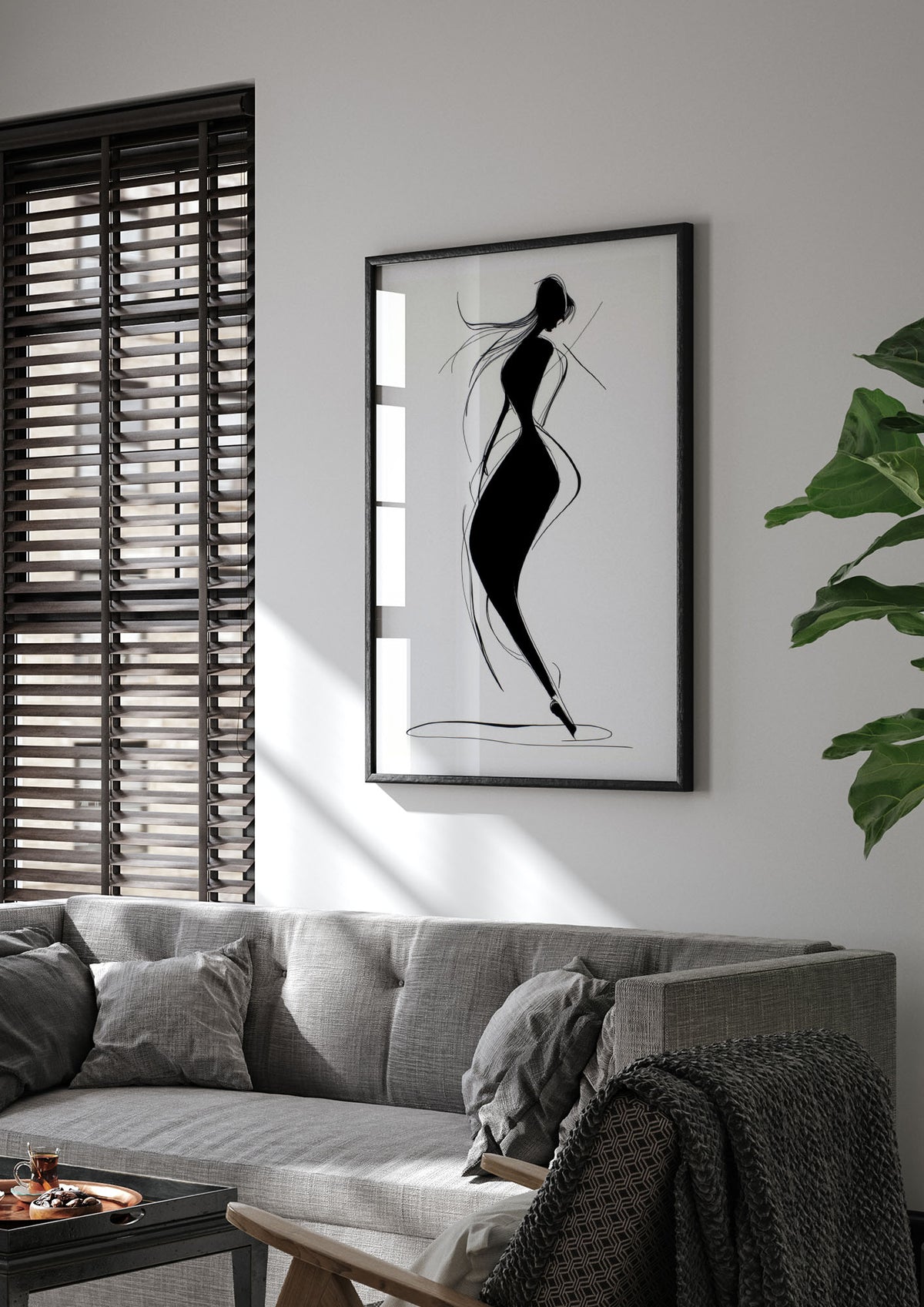 Womans Form in Minimalist Strokes