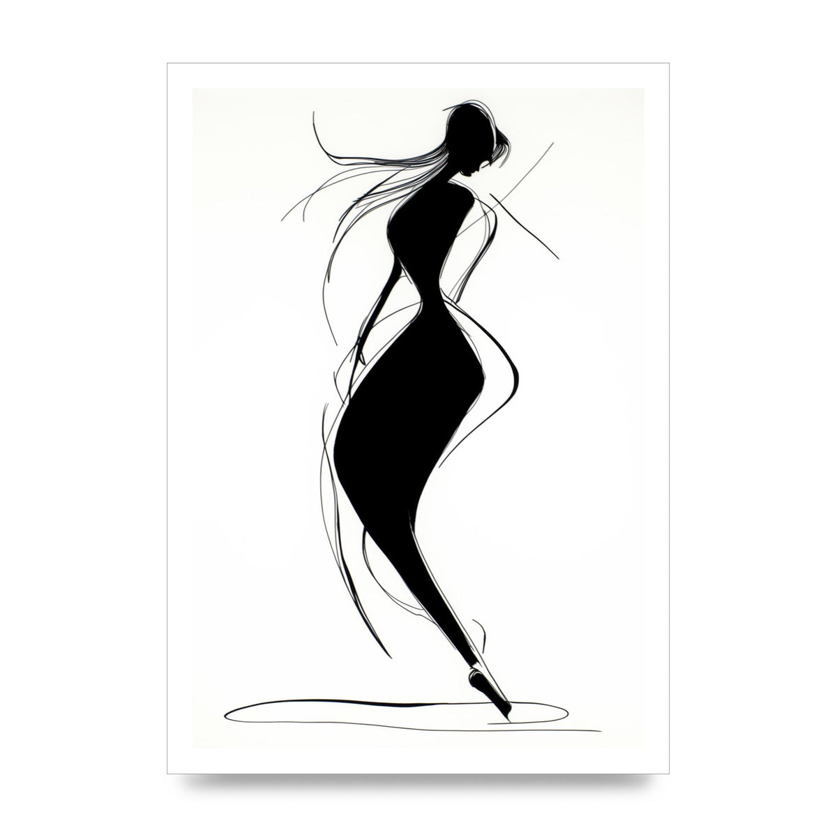 Womans Form in Minimalist Strokes