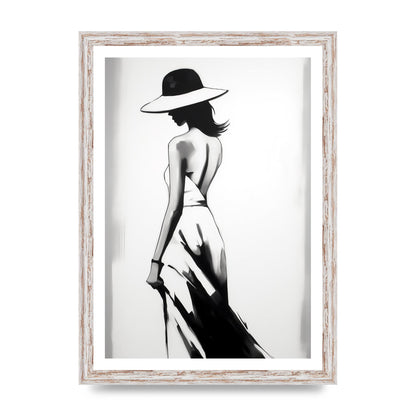 Womans Silhouette on White Canvas