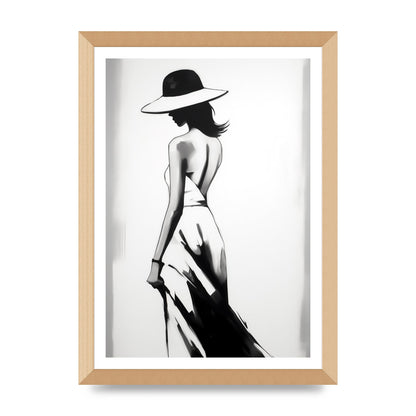 Womans Silhouette on White Canvas