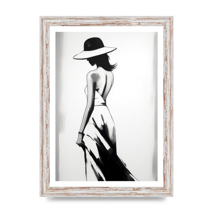 Womans Silhouette on White Canvas