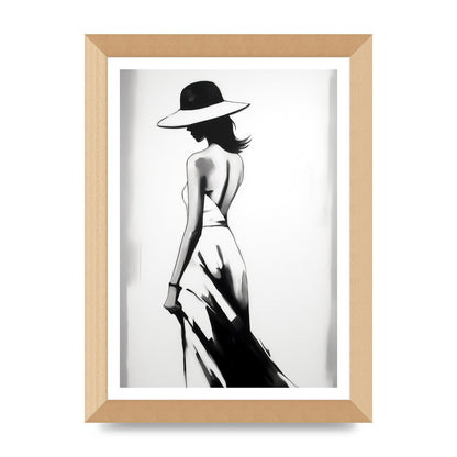 Womans Silhouette on White Canvas