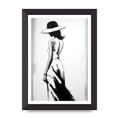 Womans Silhouette on White Canvas