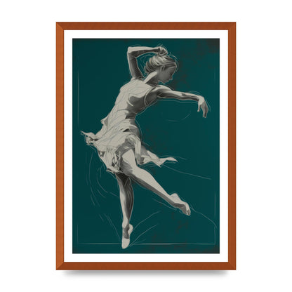 Teal Canvas with Womans Silhouette