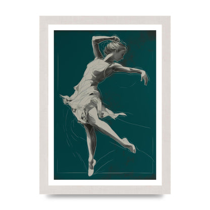 Teal Canvas with Womans Silhouette
