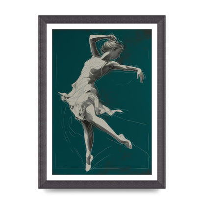 Teal Canvas with Womans Silhouette