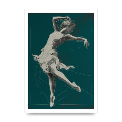 Teal Canvas with Womans Silhouette