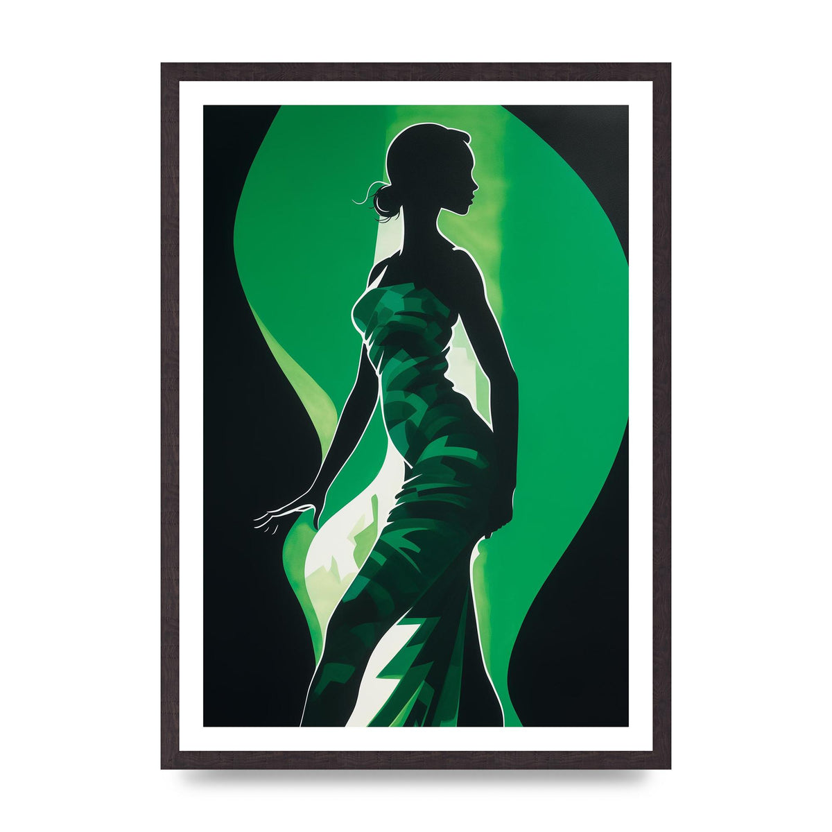Emerald Backdrop with Womans Figure
