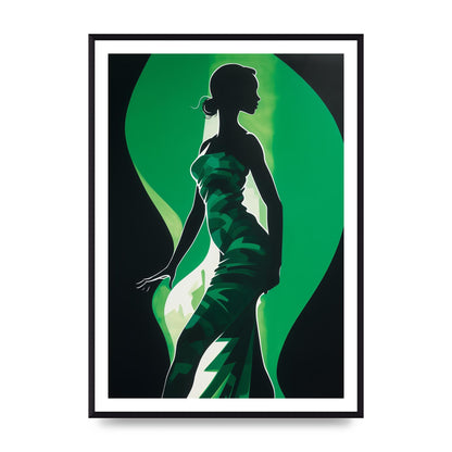 Emerald Backdrop with Womans Figure