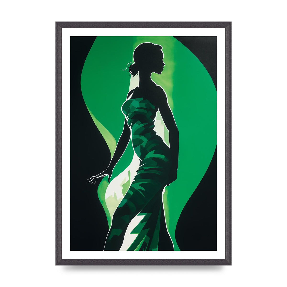Emerald Backdrop with Womans Figure