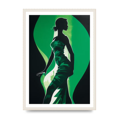 Emerald Backdrop with Womans Figure