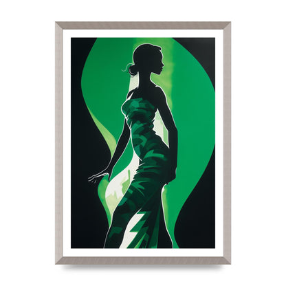 Emerald Backdrop with Womans Figure