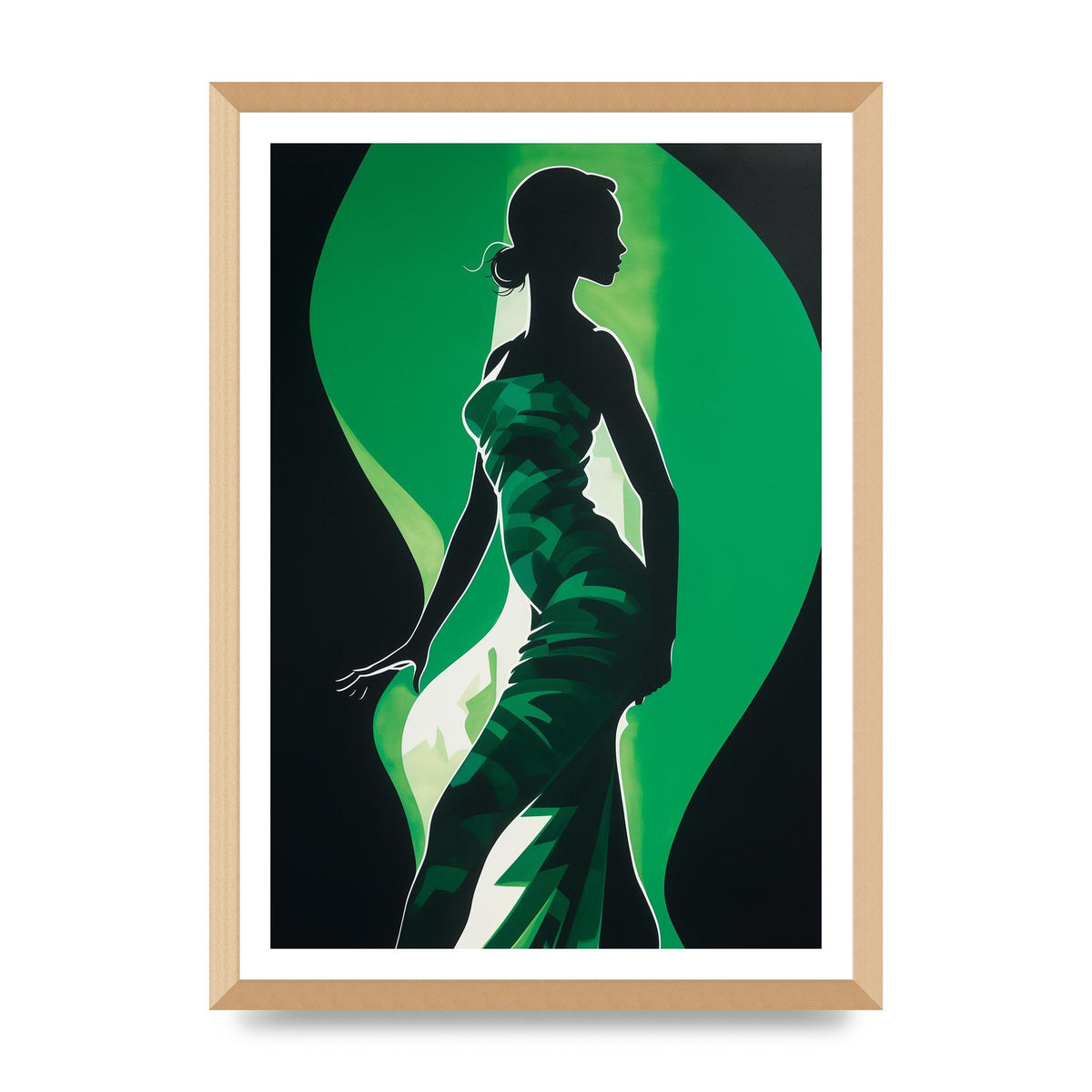 Emerald Backdrop with Womans Figure