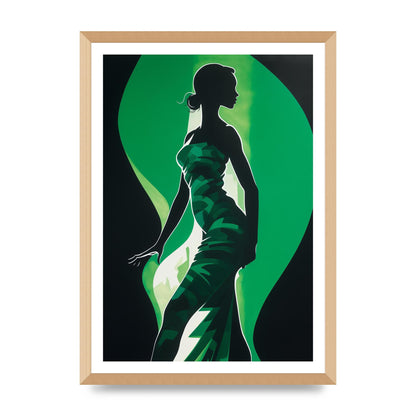Emerald Backdrop with Womans Figure