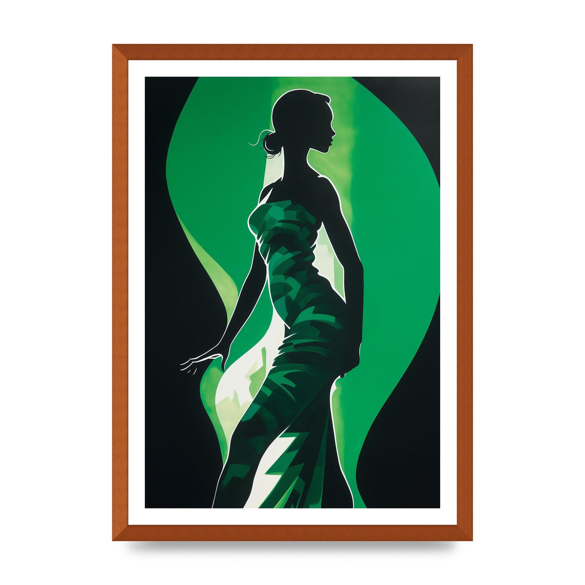 Emerald Backdrop with Womans Figure