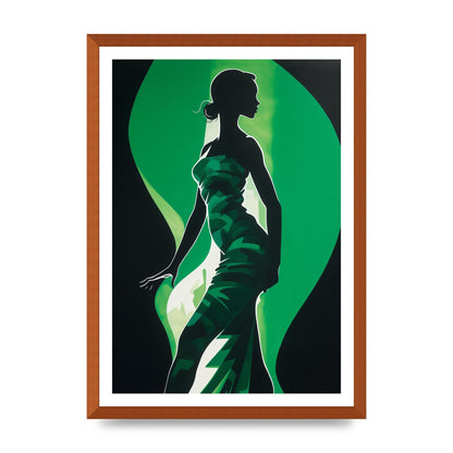 Emerald Backdrop with Womans Figure