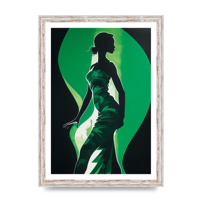 Emerald Backdrop with Womans Figure