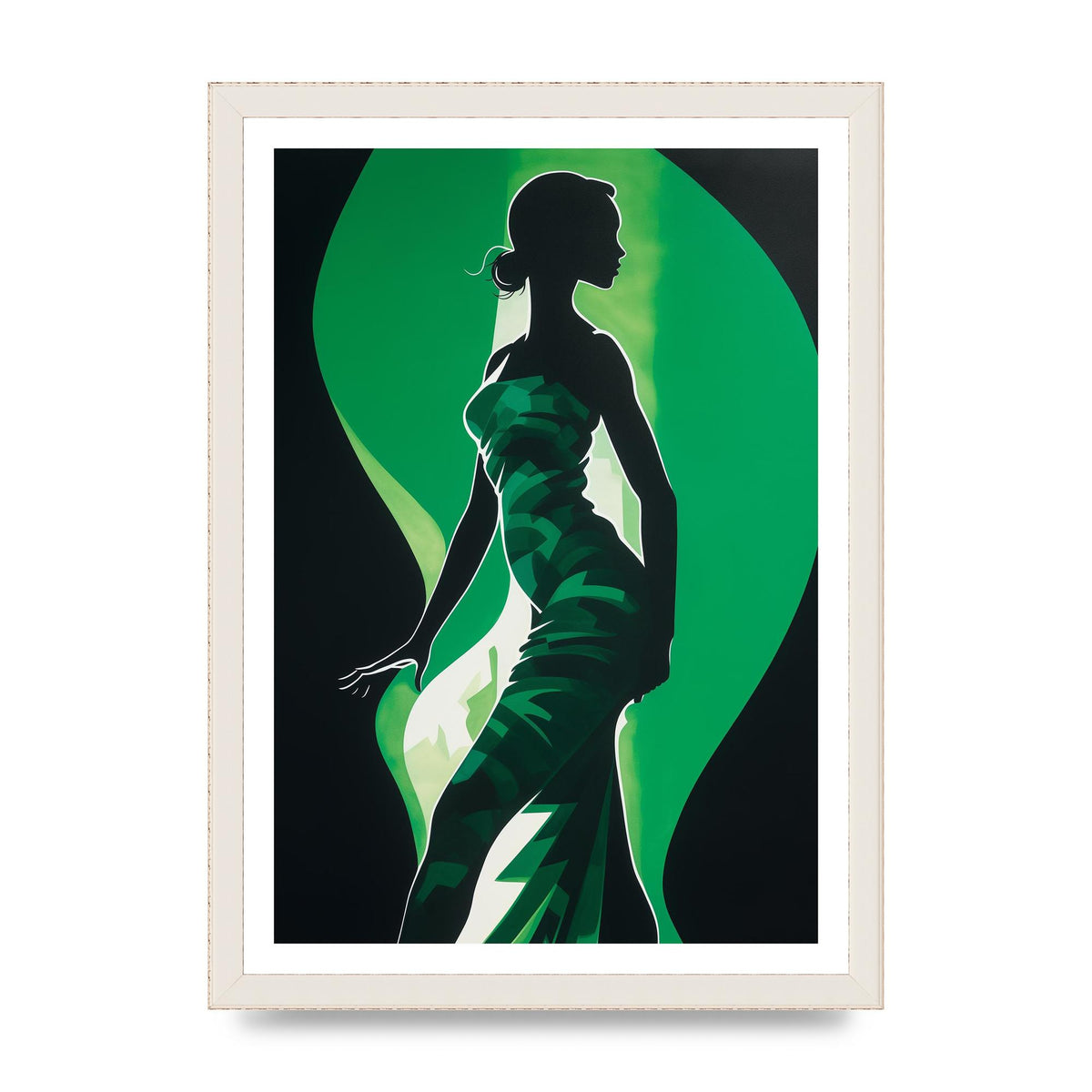 Emerald Backdrop with Womans Figure
