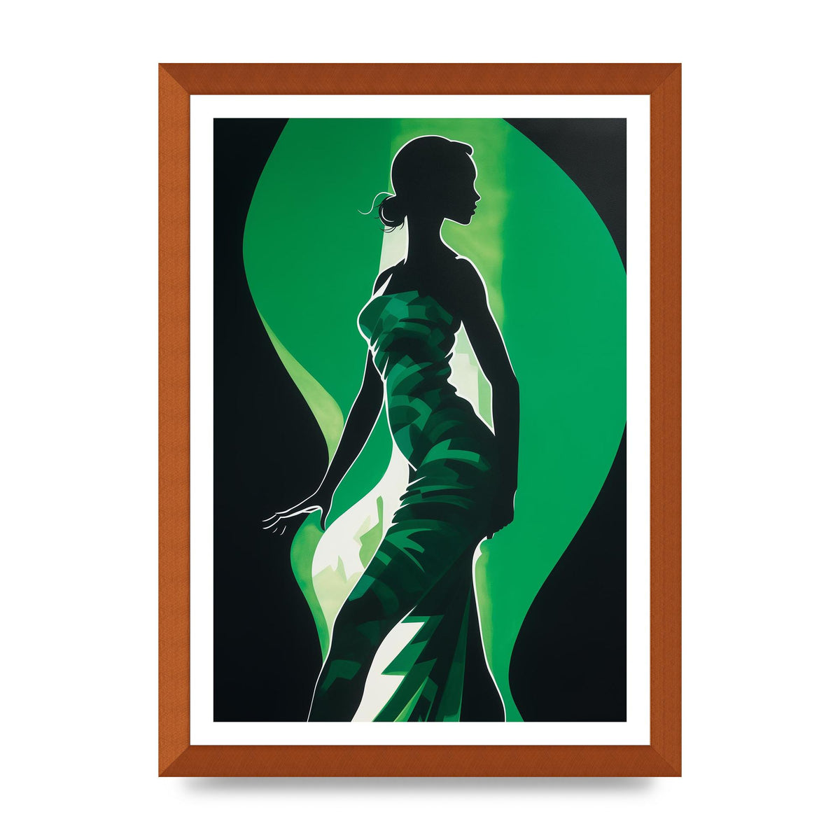 Emerald Backdrop with Womans Figure