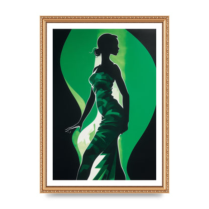Emerald Backdrop with Womans Figure