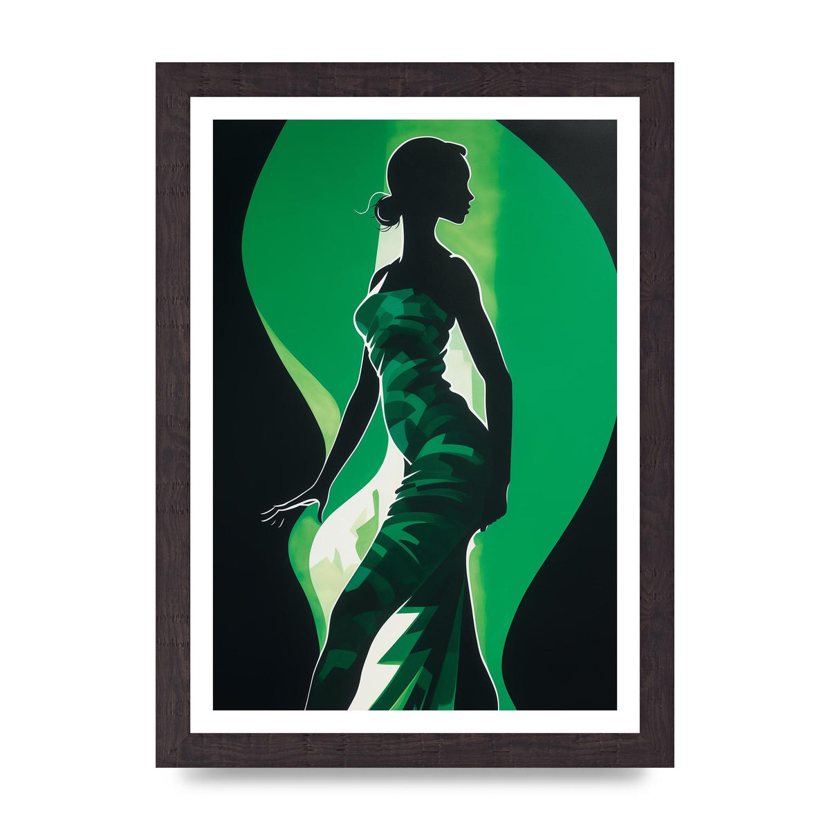 Emerald Backdrop with Womans Figure