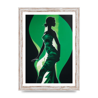 Emerald Backdrop with Womans Figure