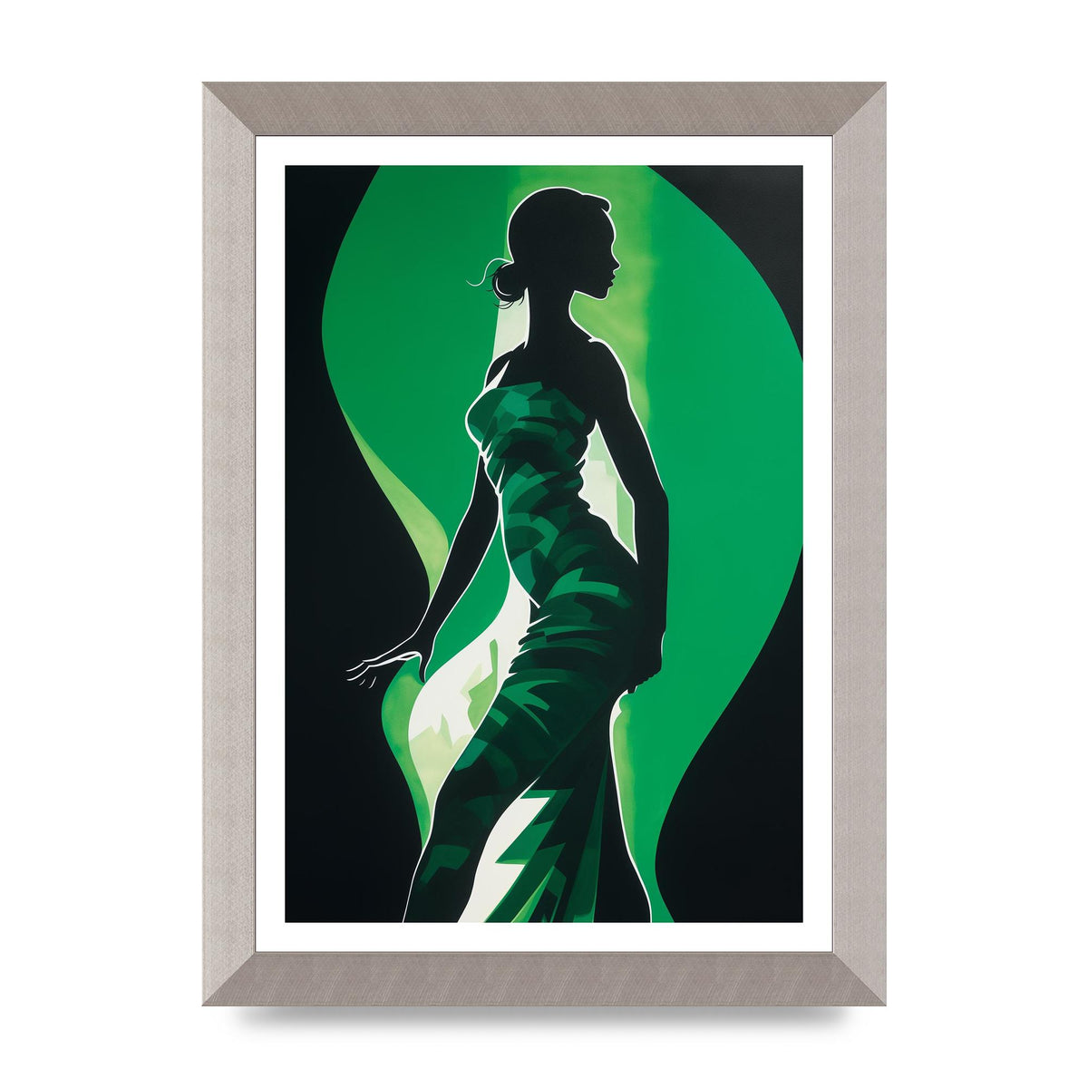 Emerald Backdrop with Womans Figure