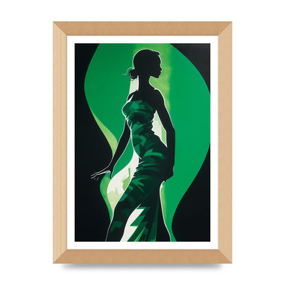 Emerald Backdrop with Womans Figure