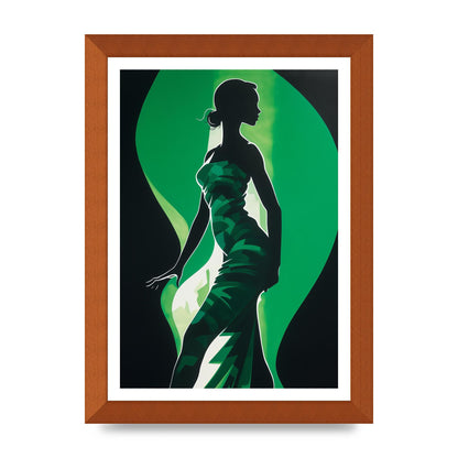 Emerald Backdrop with Womans Figure