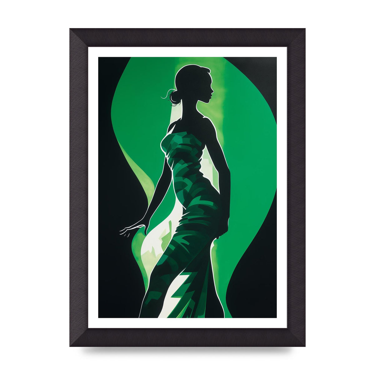 Emerald Backdrop with Womans Figure