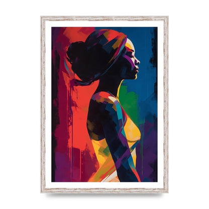 Dynamic Female Silhouette in Red