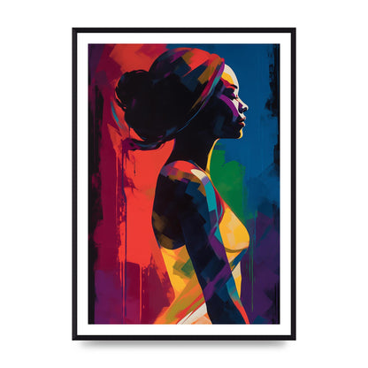 Dynamic Female Silhouette in Red