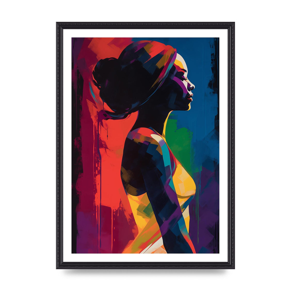Dynamic Female Silhouette in Red