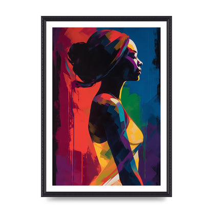 Dynamic Female Silhouette in Red
