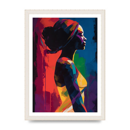 Dynamic Female Silhouette in Red