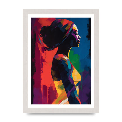 Dynamic Female Silhouette in Red