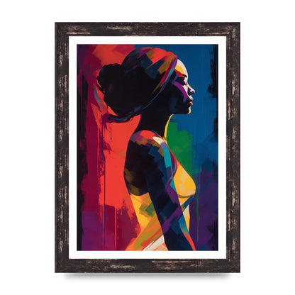 Dynamic Female Silhouette in Red