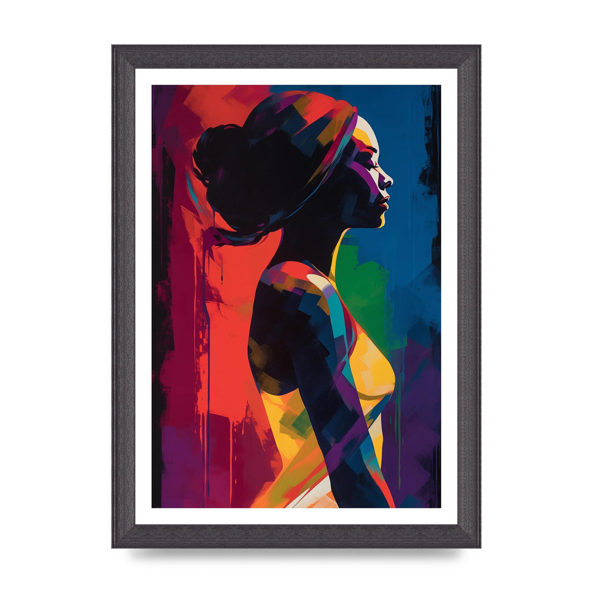 Dynamic Female Silhouette in Red