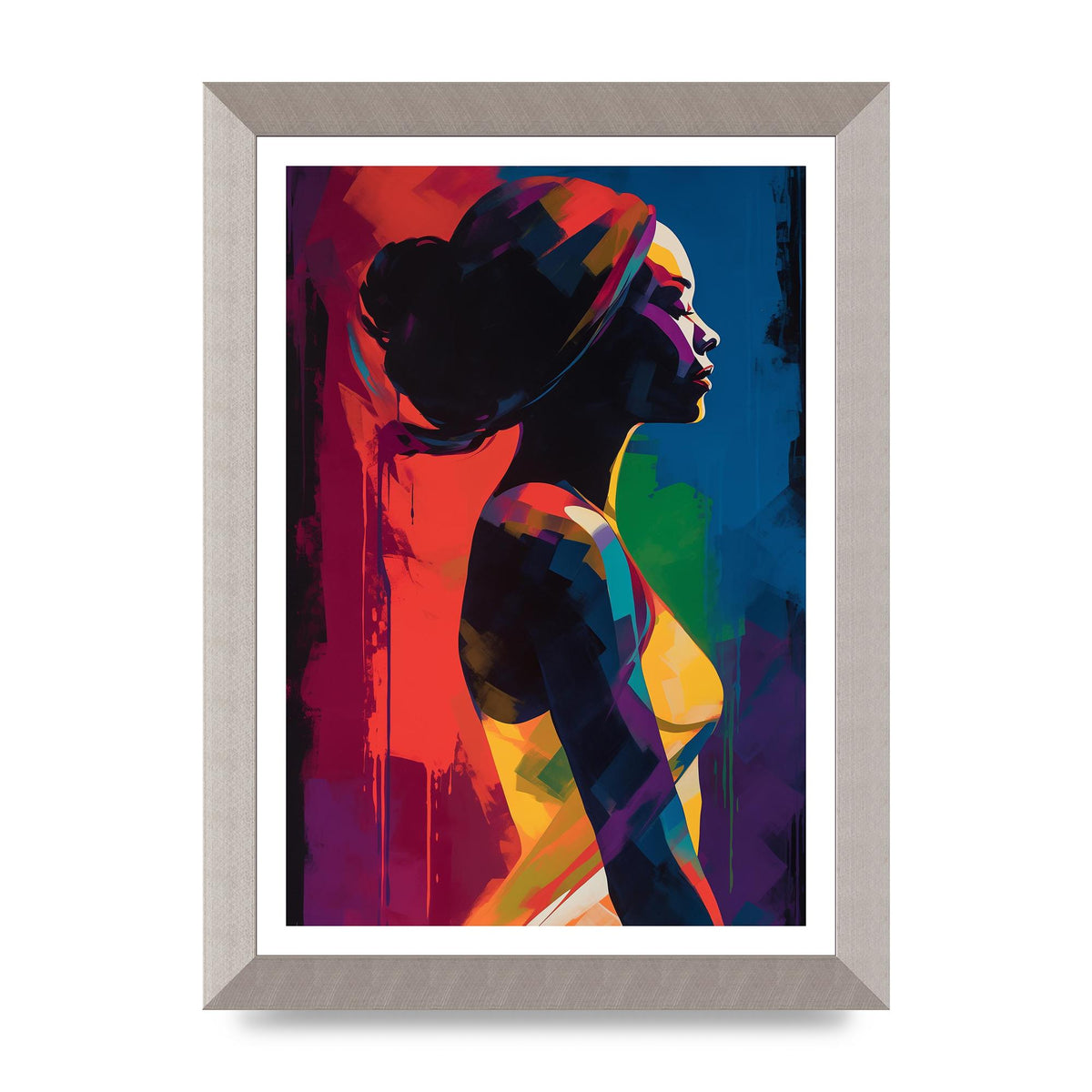 Dynamic Female Silhouette in Red
