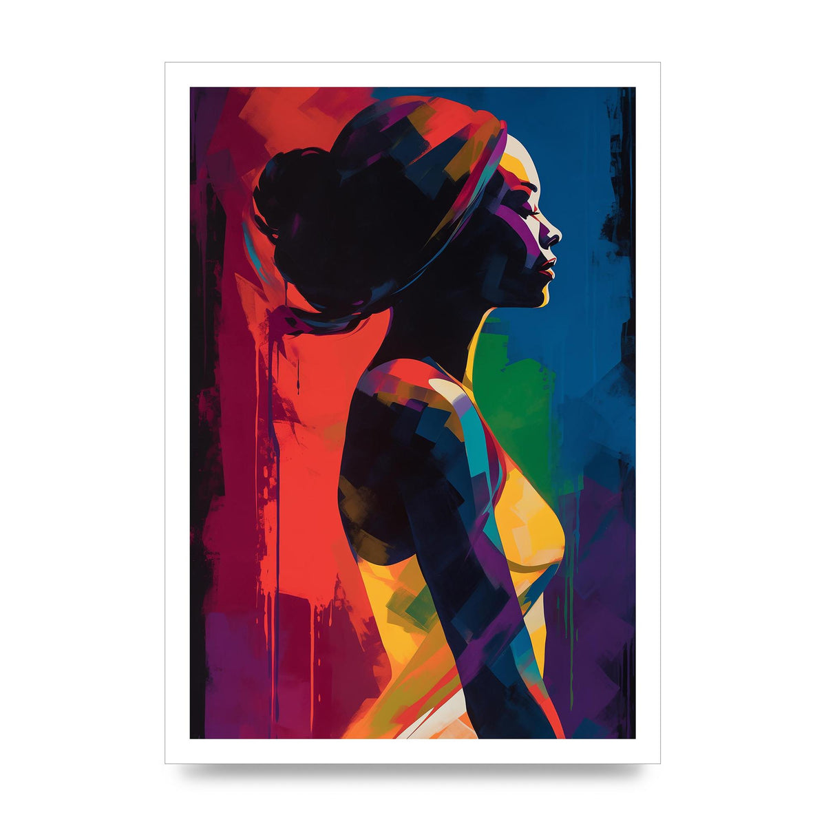 Dynamic Female Silhouette in Red