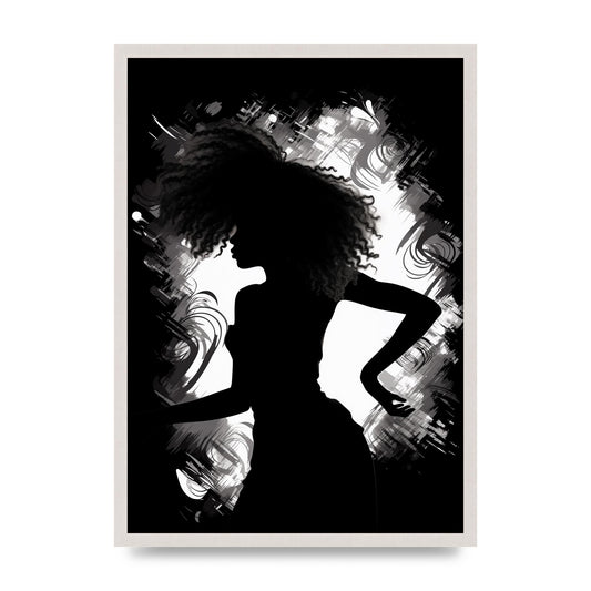 Monochrome Afro-clad Womans Dance