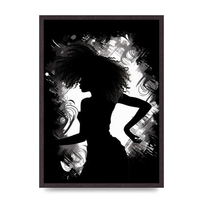 Monochrome Afro-clad Womans Dance