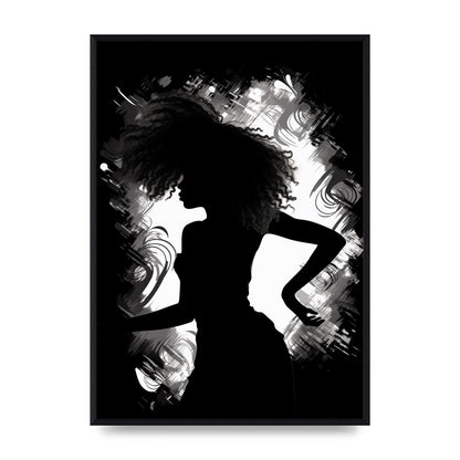 Monochrome Afro-clad Womans Dance