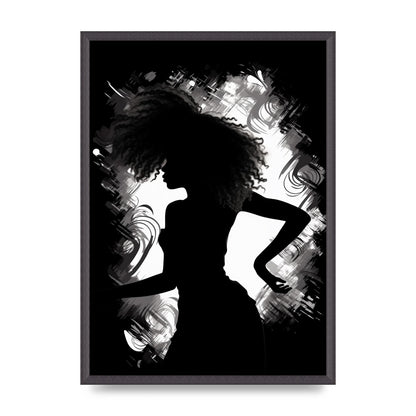 Monochrome Afro-clad Womans Dance
