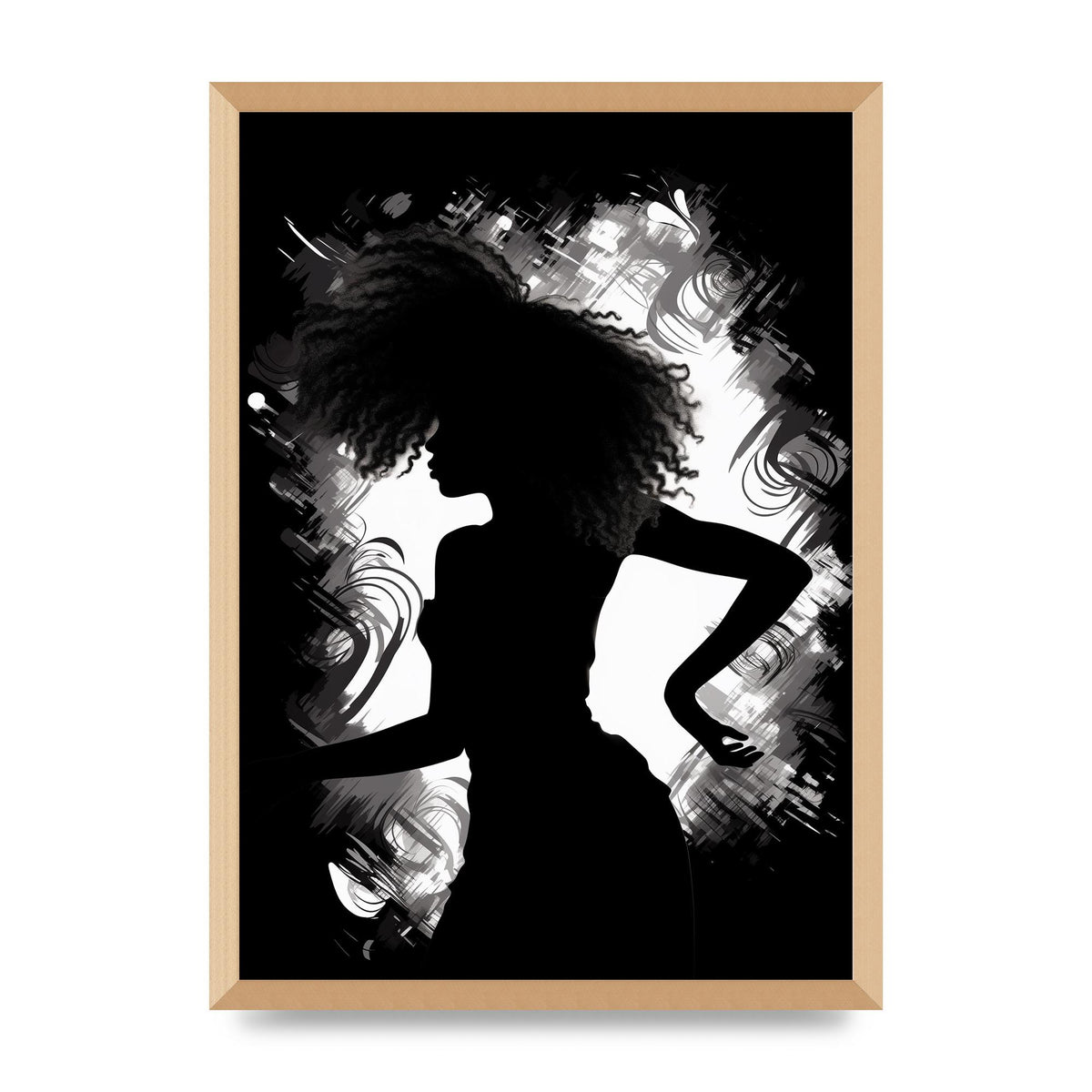 Monochrome Afro-clad Womans Dance
